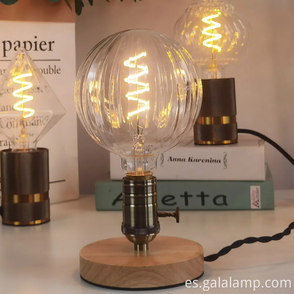 Lámpara decorativa de filamento de LED ámbar de forma grande de forma círculo